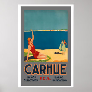 Carhué Argentina Vintage Travel Poster - Framed