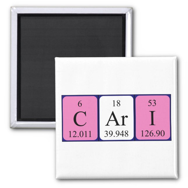 Cari periodic table name magnet (Front)