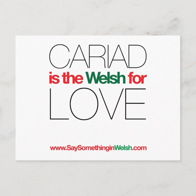 CARIAD POSTCARD (Front)