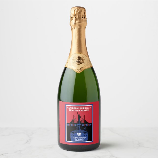 Caribbean American Heritage Month Sparkling Wine Label (Front)
