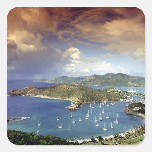Caribbean, Antigua. Square Sticker (Front)