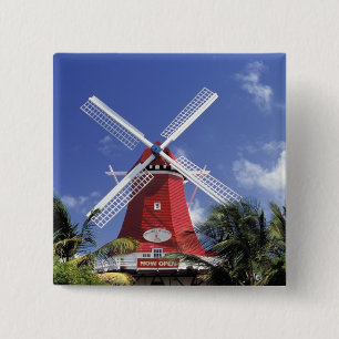 Caribbean, Aruba. Old Mill, converted into 'Mill 15 Cm Square Badge