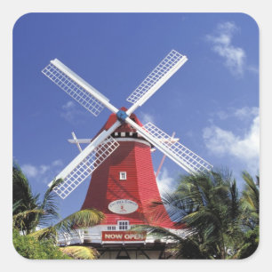 Caribbean, Aruba. Old Mill, converted into 'Mill Square Sticker