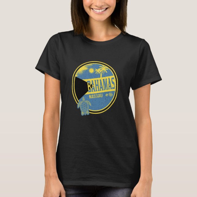 Caribbean Bahamas Nassau Vintage Vacation Tropical T-Shirt (Front)