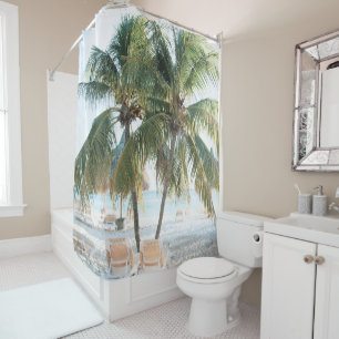 Caribbean Beach Bliss 7 #travel #art Shower Curtain