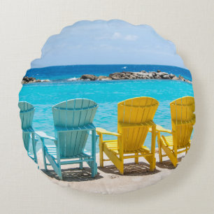 Caribbean Beach Chair Oasis #2 #caribbean #wall  Round Cushion