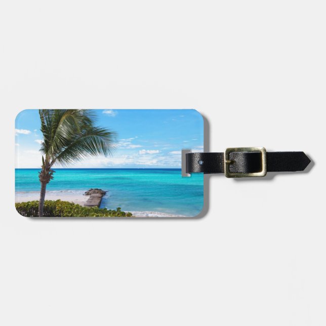 Caribbean Beach Luggage Tag (Front Horizontal)