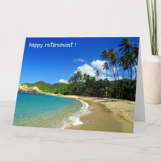 caribbean beach retirement card (Front)