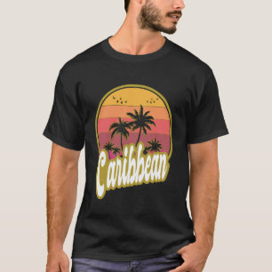 Caribbean Beach Retro Sunset T-Shirt
