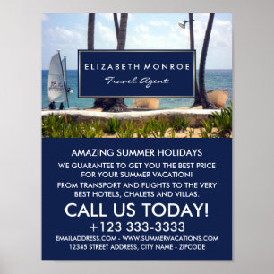 Caribbean Beach, Travel Agent Advertising Poster