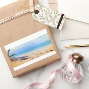 Caribbean Beachscape Rectangular Sticker