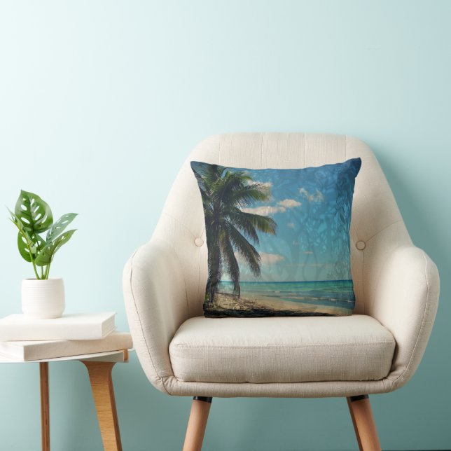 Caribbean Blue Digital Photo Art Cushion (Chair)