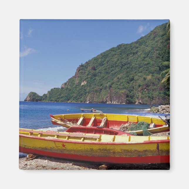 Caribbean, BWI, St. Lucia, Sailboats, Soufriere. Magnet (Front)