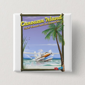 Caribbean, Canouan islands paradise poster. 15 Cm Square Badge
