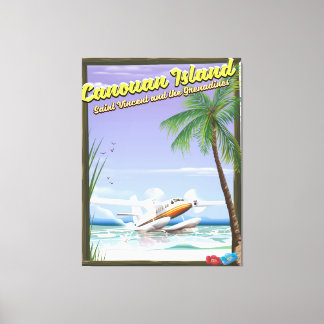 Caribbean, Canouan islands paradise poster. Canvas Print