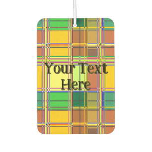 Caribbean Colorful Fabric Madras Tartan Car Air Freshener