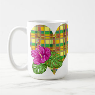 Caribbean Colorful Fabric Madras Tartan Coffee Mug
