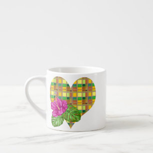 Caribbean Colorful Fabric Madras Tartan Espresso Cup