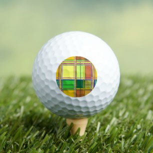 Caribbean Colorful Fabric Madras Tartan Golf Balls