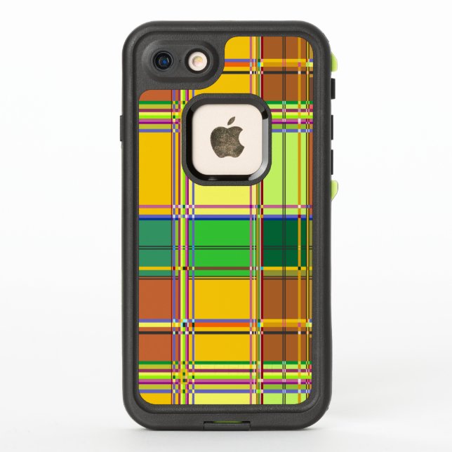 Caribbean Colorful Fabric Madras Tartan LifeProof iPhone Case (Back)