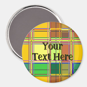 Caribbean Colorful Fabric Madras Tartan Magnet