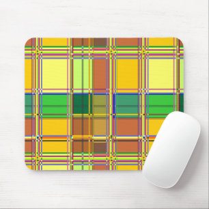 Caribbean Colorful Fabric Madras Tartan Mouse Mat