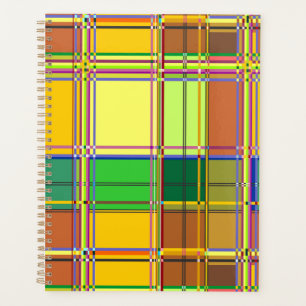 Caribbean Colorful Fabric Madras Tartan Planner