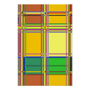 Caribbean Colorful Fabric Madras Tartan Poster
