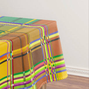Caribbean Colorful Fabric Madras Tartan Tablecloth