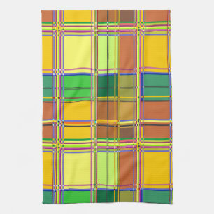 Caribbean Colorful Fabric Madras Tartan Tea Towel