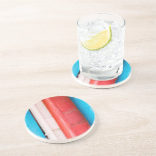 Caribbean colours - abstract coaster