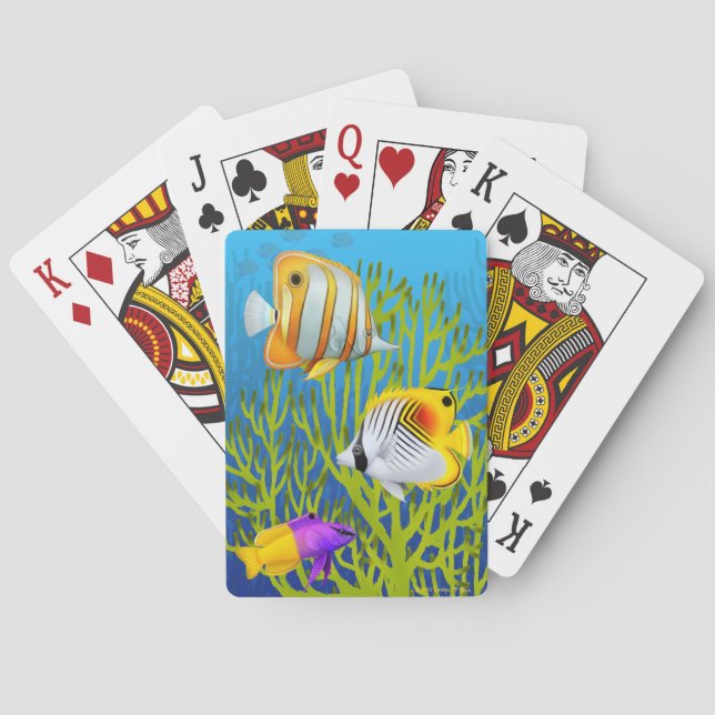 Caribbean Coral Reef Fish Playing Cards (Back)