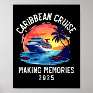 Caribbean Cruise 2025 Souvenir Matching Family Fri Poster