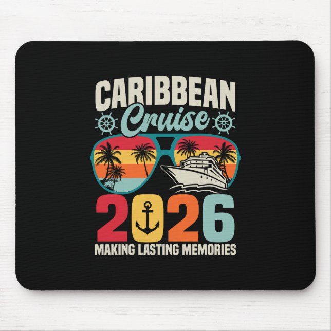 Caribbean Cruise 2026 Vacation Trip Matching Famil Mouse Mat (Front)