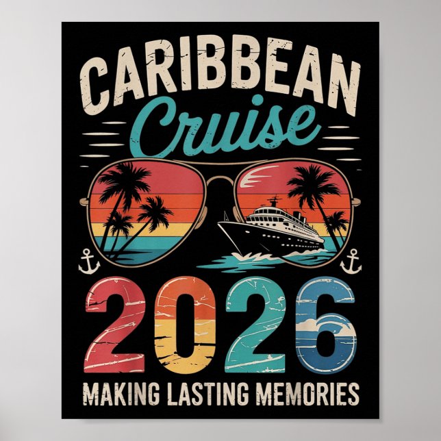 Caribbean Cruise 2026 Vacation Trip Matching Famil Poster (Front)