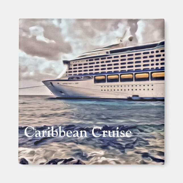 Caribbean Cruise - 2 Inch Square Magnet (Front)