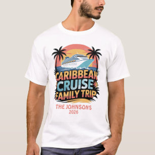 Caribbean Cruise Family Trip Custom Name and Date T-Shirt