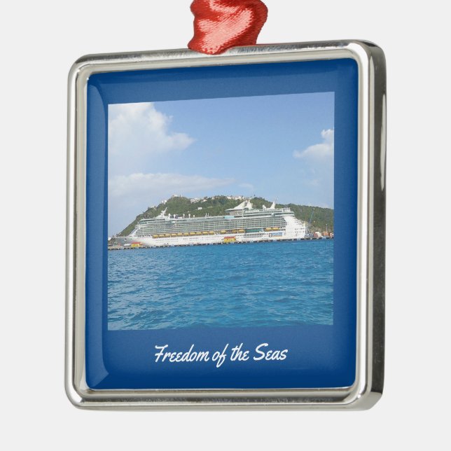 Caribbean Cruise Ship Photo Upload Metal Tree Decoration (Left)