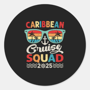 Caribbean Cruise Squad 2025 Family Vacation Trip M Classic Round Sticker