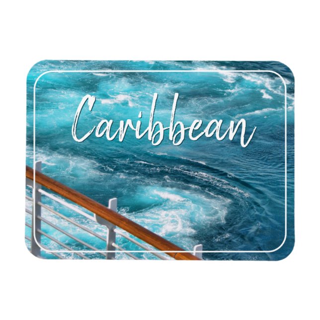 Caribbean Cruise - Turquoise Wake Photography Magnet (Horizontal)