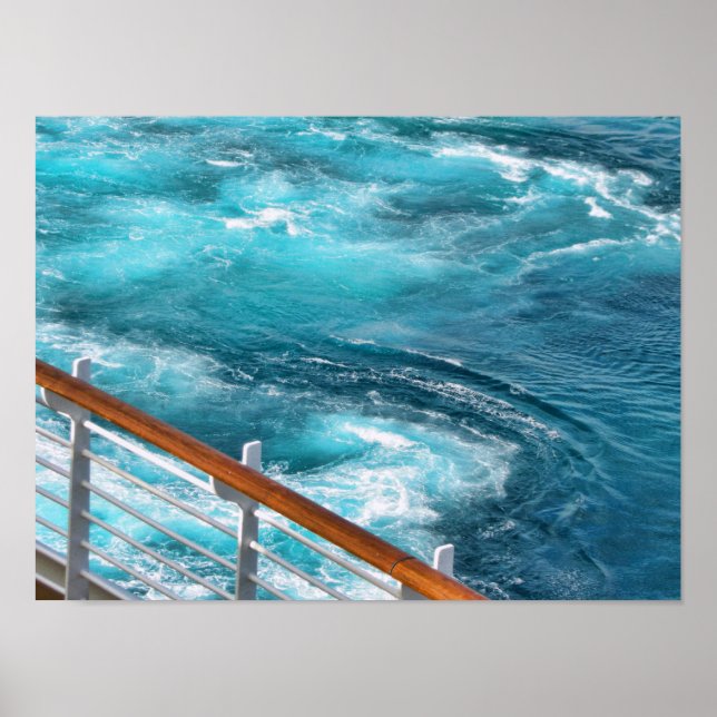 Caribbean Cruise - Turquoise Wake Photography Poster (Front)