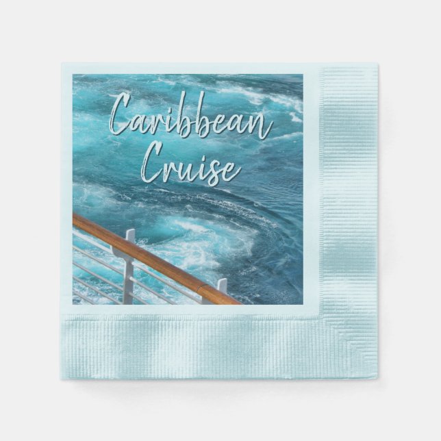 Caribbean Cruise Turquoise Water Travel Photo Napkin (Front)
