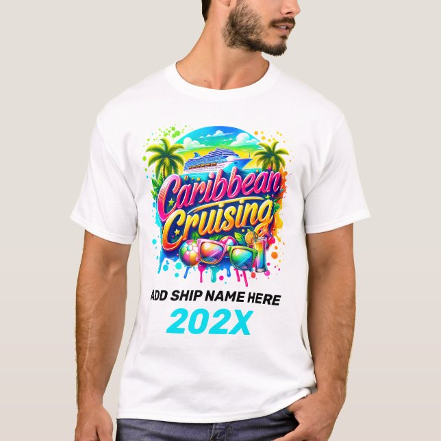 Caribbean Cruise Vacation Shirt Personalized  (Front)