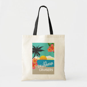Caribbean cruiser colourful sunset on beach tote bag