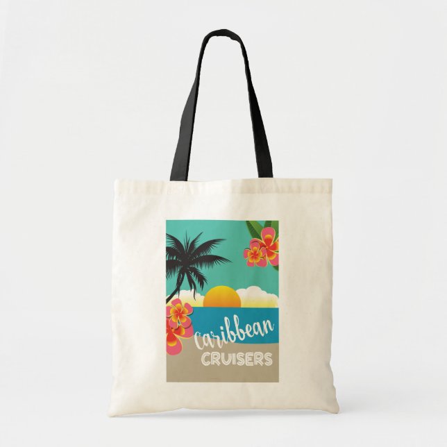 Caribbean cruiser colourful sunset on beach tote bag (Front)
