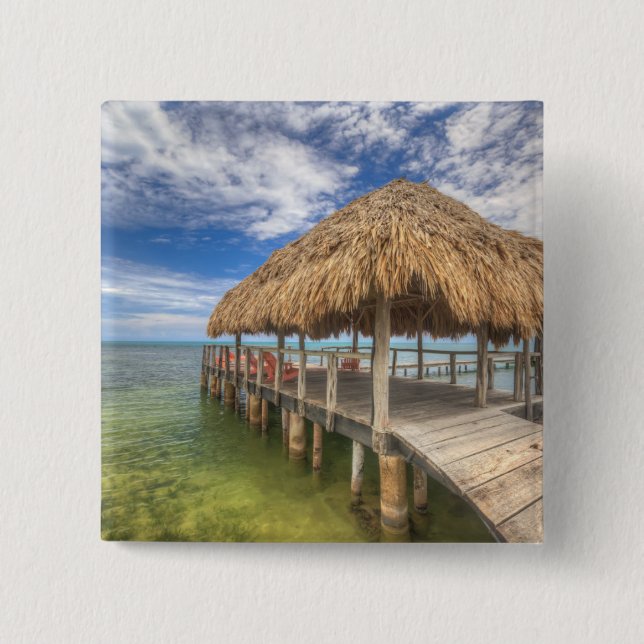 Caribbean Dock 15 Cm Square Badge (Front)