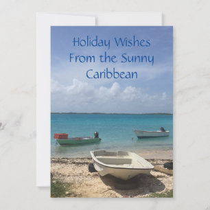 Caribbean Dreaming Bonaire Fishing Boats Ocean  Holiday Card