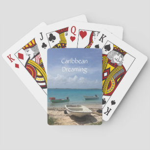Caribbean Dreaming Bonaire Fishing Boats Ocean  Playing Cards
