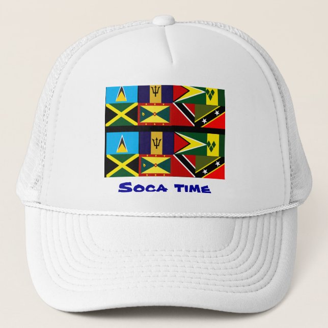 Caribbean flag trucker hats (Front)