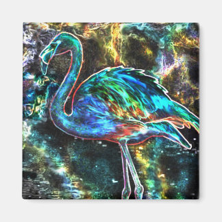 Caribbean Flamingo Digital Art Magnet